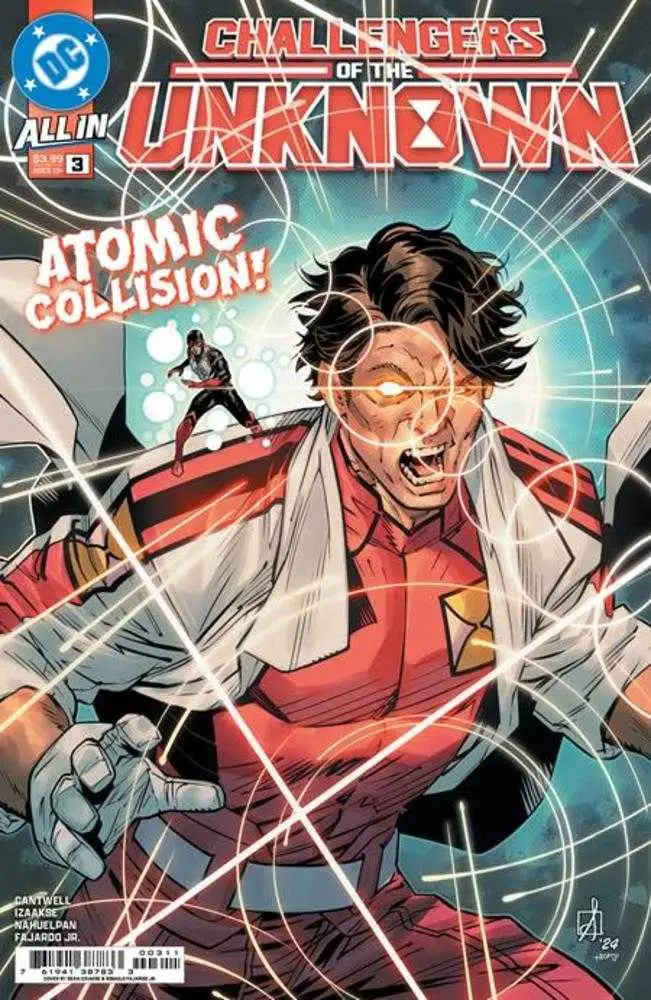 Challengers of the Unknown comic book cover art by Sean Izaakse featuring Prof Haley and Ray Palmer