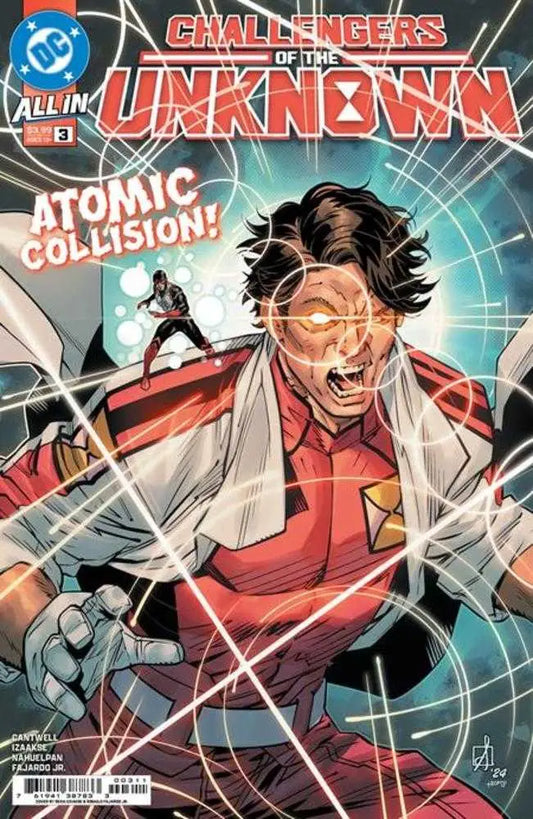 Challengers of the Unknown comic book cover art by Sean Izaakse featuring Prof Haley and Ray Palmer