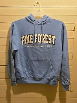 Champion Hoodie Unisex S Light Blue Pine Forest Cheerleading Camp Pullover - Apparel