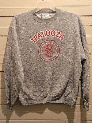Champion Sweatshirt Mens L Gray IPALOOZA Graphic Crewneck Pullover Long Sleeve - Apparel