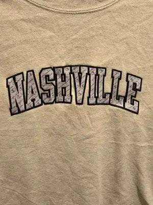 Champion Sweatshirt Mens L Nashville Crewneck Pullover Gray Embroidered Logo - Apparel