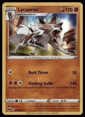 Champion’s Path Lycanroc 30/73 Holo Rare Holo CHP 2020