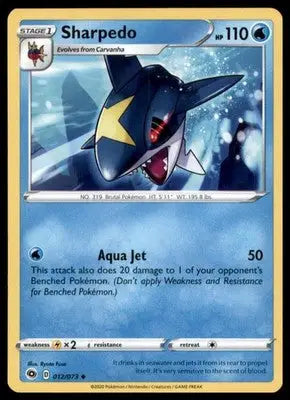 Champion’s Path Sharpedo 12/73 Uncommon CHP 2020