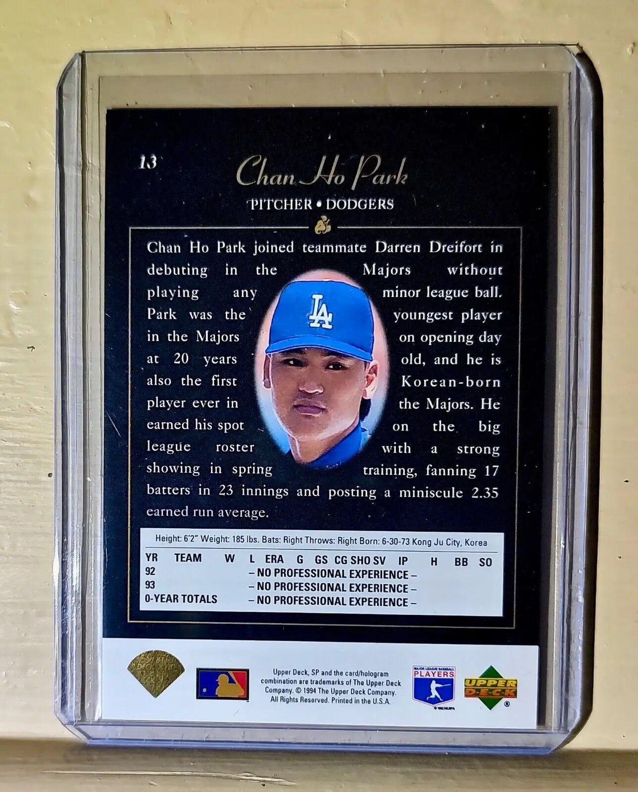 Chan Ho Park 1994 Upper Deck SP Premier Prospects #13 Baseball Card Dodgers - Baseball Card Single