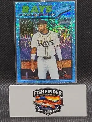 Chandler Simpson 2026 Topps Heritage Chrome Light Blue Sparkle #58 - Rays - Baseball Card Single