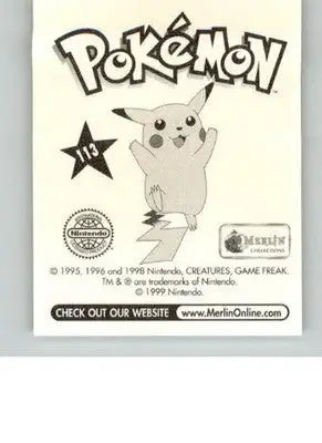 Chansey - 1999 Merlin Pokemon Stickers - #113 - Pokémon Card Single