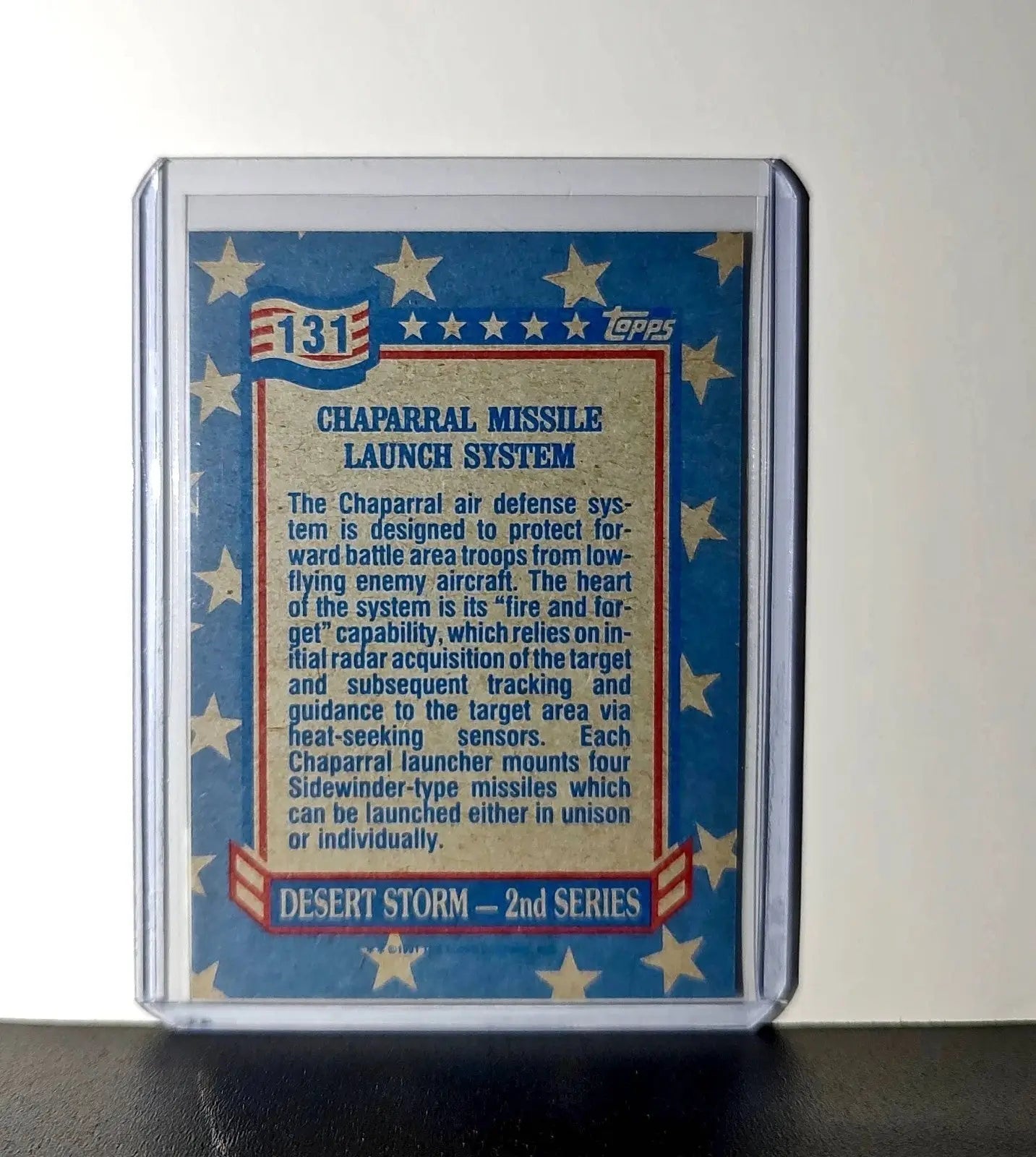 Chaparral Missile Launcher 1991 Topps Desert Storm #131 Card