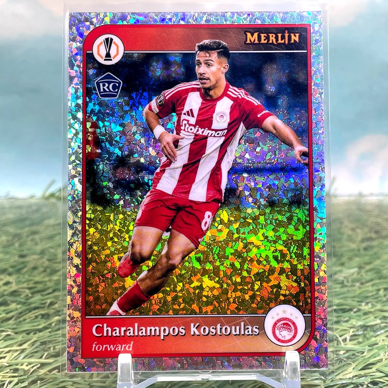 Charalampos Kostoulas 2024-25 Topps Merlin UCC Mini Diamond Refractor RC #180 - Soccer Card Single