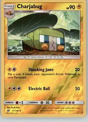 Charjabug - SM Base Set - 51/149 - Reverse Holo LP Pokemon - Pokémon Card Single