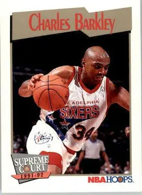 Charles Barkley - 1991 Hoops - 487 - Base NM - Basketball Card Single
