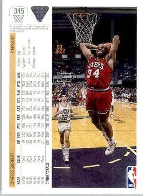 Charles Barkley - 1991 Upper Deck - 345 - Base NM - Basketball Card Single