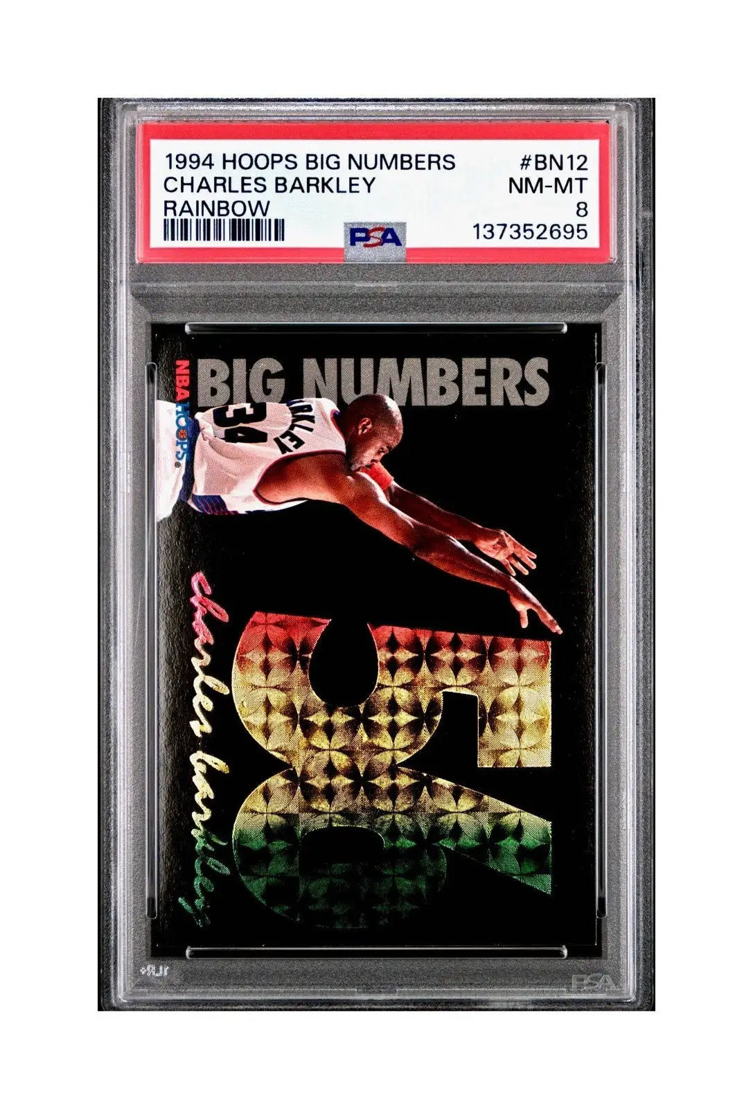 Charles Barkley 1994 NBA Hoops Big Numbers #BN12 Rainbow PSA 8 NM-MT