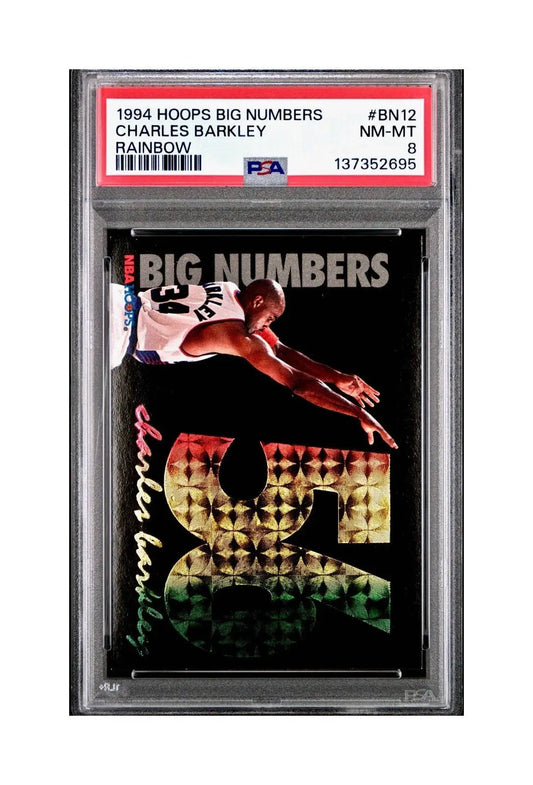 Charles Barkley 1994 NBA Hoops Big Numbers #BN12 Rainbow PSA 8 NM-MT - Basketball Card Single