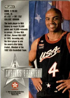 Charles Barkley - 1996 SkyBox Texaco USA - #1 - Basketball - Basketball Card Single
