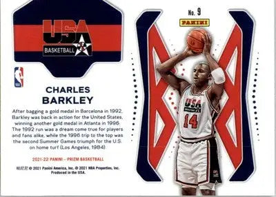 Charles Barkley - 2021-22 Panini Prizm - #9 - USA Basketball Basketball - Basketball Card Single