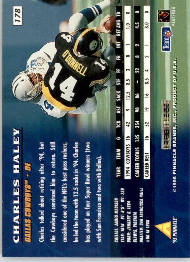 Charles Haley - 1995 Pinnacle - #178 - Football - Football Card Single