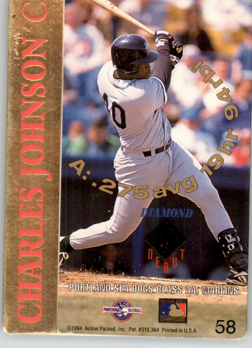 Charles Johnson - 1994 Action Packed Minors - #58 - Baseball - Baseball Card Single