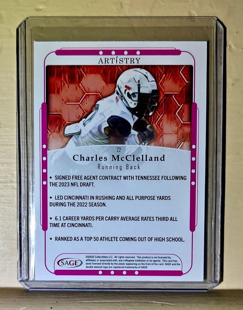 Charles McClelland 2023 SAGE NFL Artistry Football #22 Card - Football Card Single