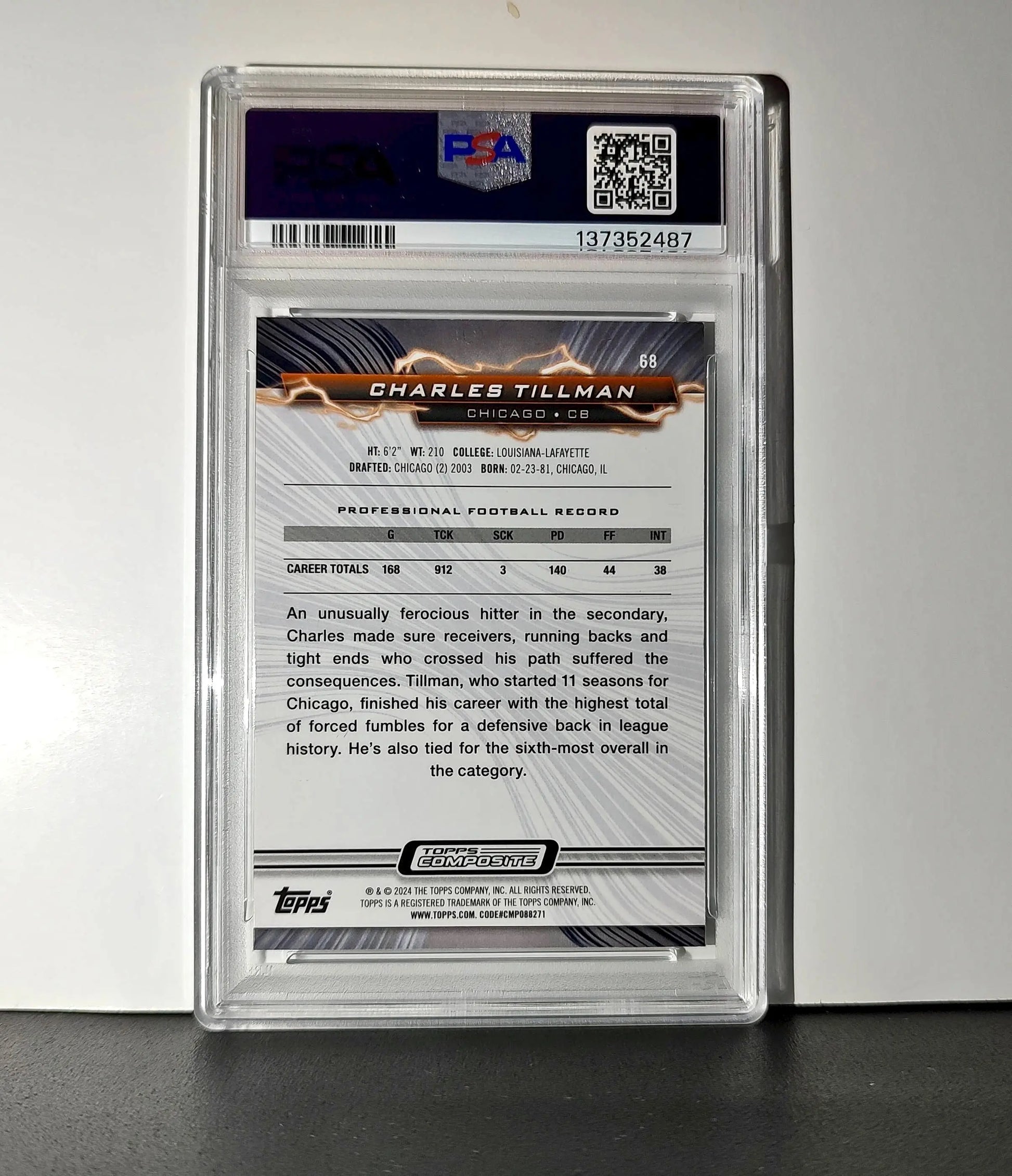 Charles Tillman 2023 Topps Resurgence High Voltage #68 PSA 8 NM-MT - Football Card Single