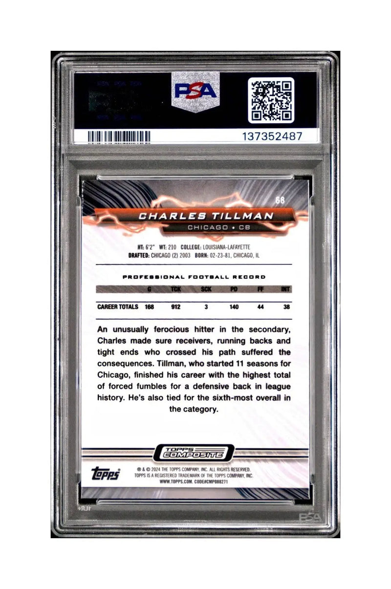 Charles Tillman 2023 Topps Resurgence High Voltage #68 PSA 8 NM-MT