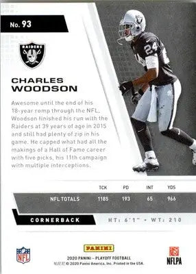 Charles Woodson - 2020 Panini Playoff - #93 - Red Zone Football - Football Card Single