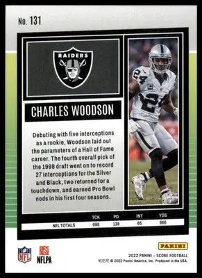 Charles Woodson 2022 Score #131 Oakland Raiders - Football Card Single