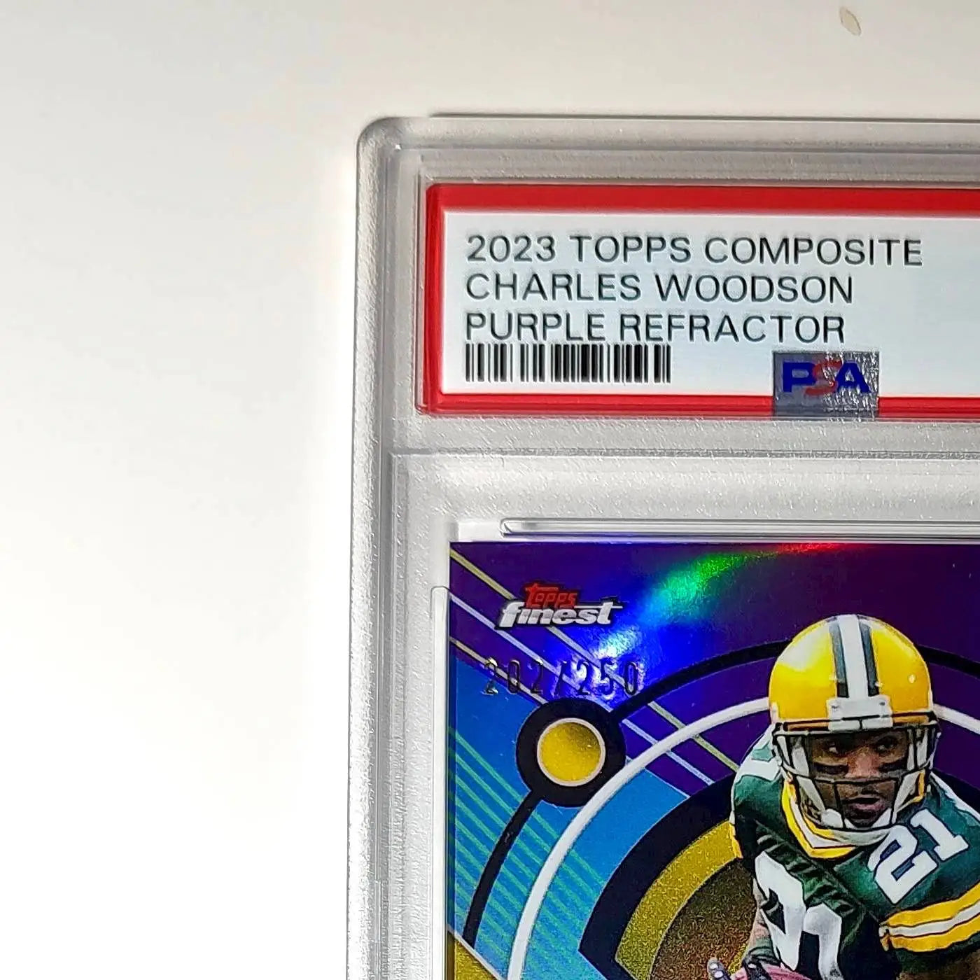 Charles Woodson 2023 Topps Finest #187 Purple Refractor 202/250 PSA 10 Gem Mint