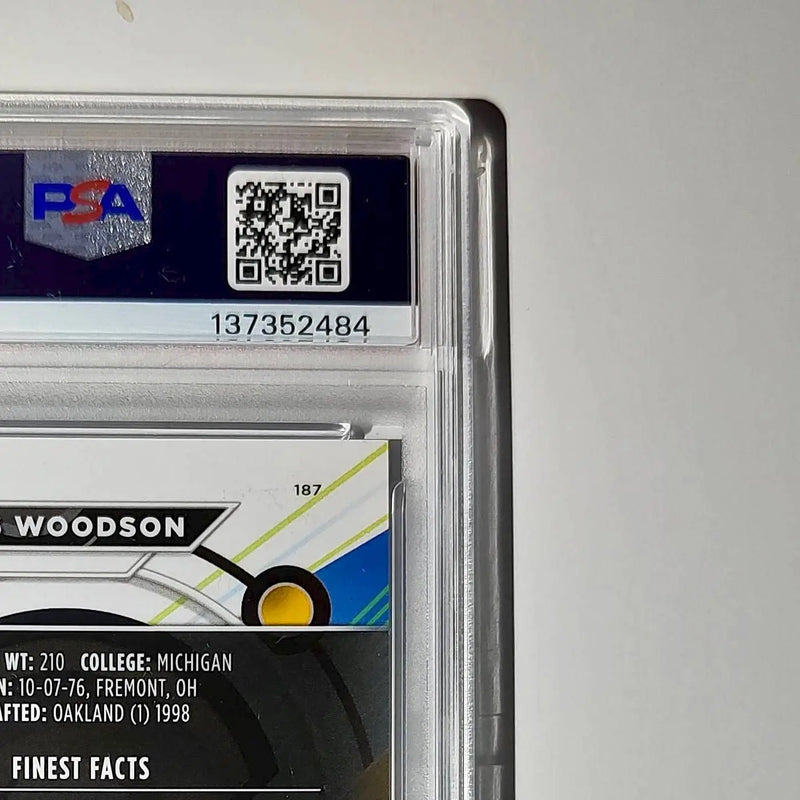 Charles Woodson 2023 Topps Finest #187 Purple Refractor 202/250 PSA 10 Gem Mint