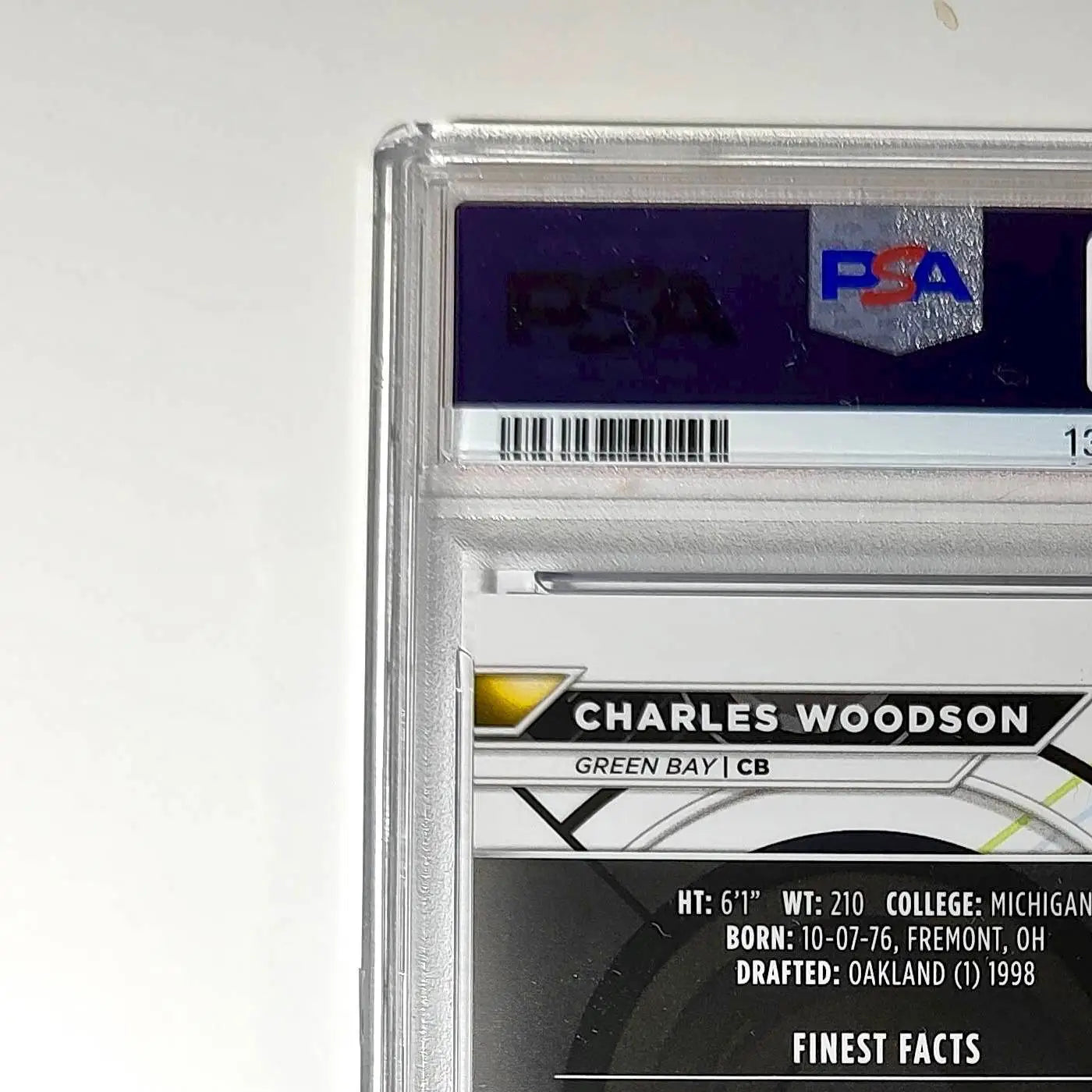 Charles Woodson 2023 Topps Finest #187 Purple Refractor 202/250 PSA 10 Gem Mint