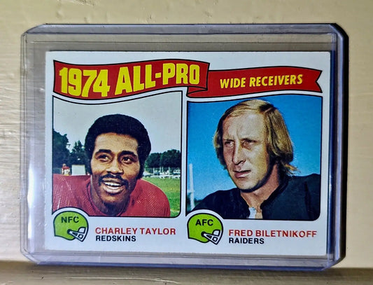 Charley Taylor / Fred Biletnikoff 1974 Topps #201 All-Pro Football Card - Football Card Single