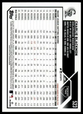 Charlie Blackmon 2023 Topps #523 Colorado Rockies - Baseball Card Single