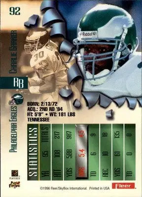 Charlie Garner - 1996 Fleer Metal - #92 - Football - Football Card Single