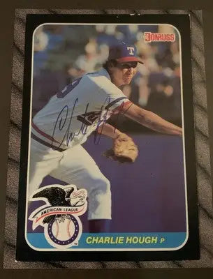 Charlie Hough 1987 Donruss Action All-Stars baseball card signed auto Texas Rangers