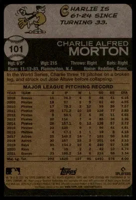 Charlie Morton 2022 Topps Heritage #101 Atlanta Braves - Baseball Card Single