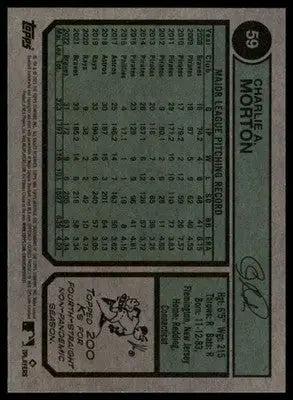 Charlie Morton 2023 Topps Heritage #59 Atlanta Braves - Baseball Card Single