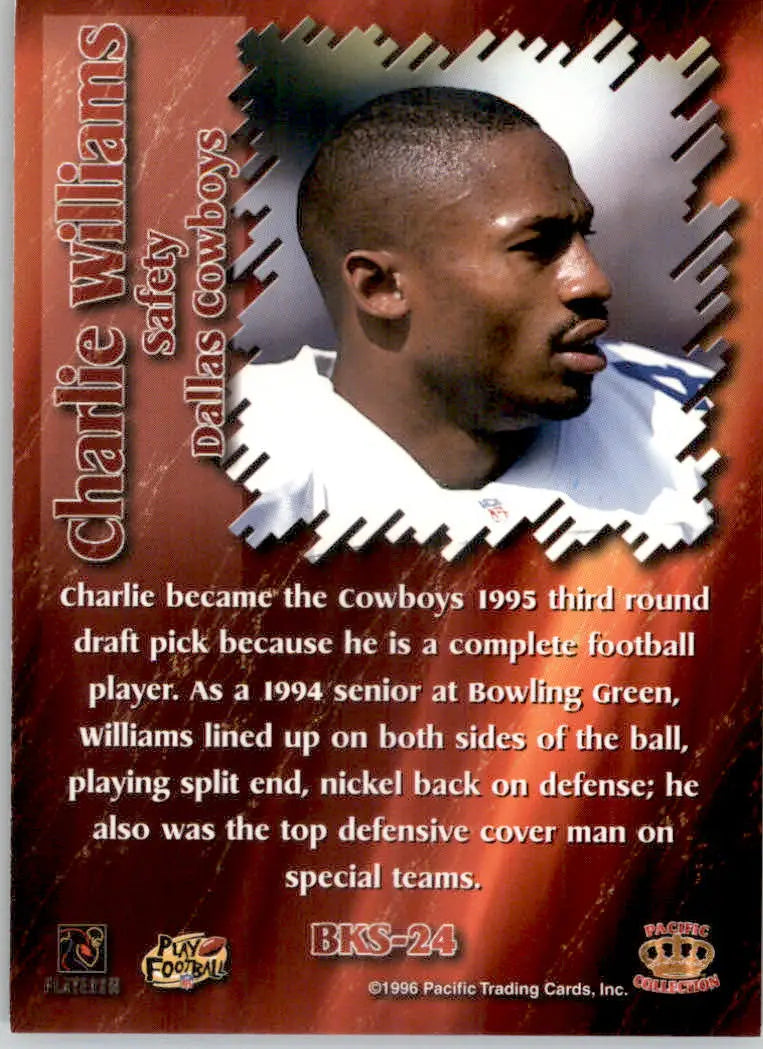 Charlie Williams - 1996 Pacific Dynagon - #BKS-24 - Best Kept Secrets Football - Football Card Single