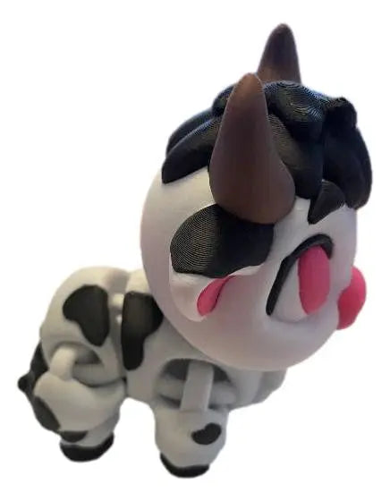 Charlotte Cow Figurine Articulated 3D Printed Cute Kawaii Animal Toy Gift