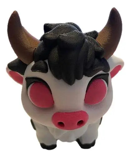 Charlotte Cow Figurine Articulated 3D Printed Cute Kawaii Animal Toy Gift