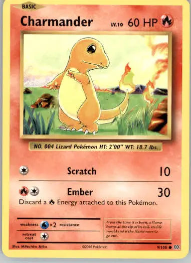 Charmander - XY - Evolutions - 9/108 - NM - Pokémon Card Single