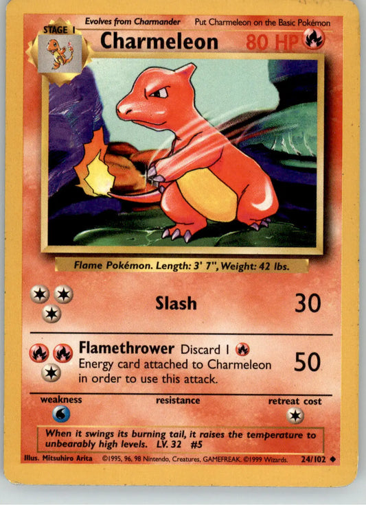 Charmeleon - Base Set Unlimited - 24/102 - MP Pokemon - Pokémon Card Single