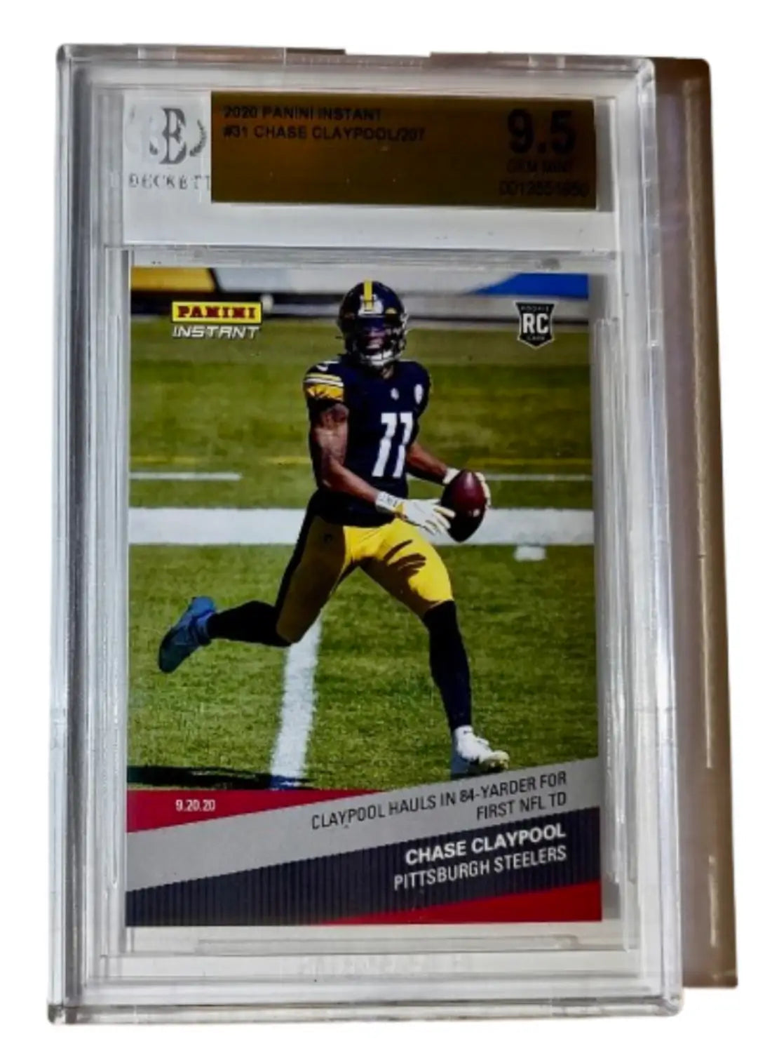 Chase Claypool 2020 Panini NFL #31 Rookie 1 of 207 BGS 9.5 Gem Mint Steelers - Football Card Single
