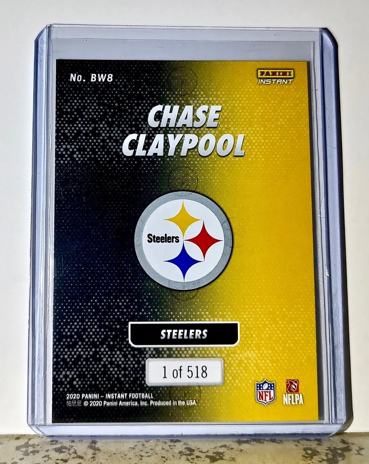 Chase Claypool 2020 Panini NFL #8 Black and White Rookies Card Steelers 1 of 518 - Football Card Single