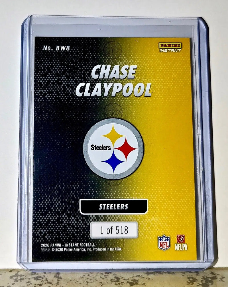 Chase Claypool 2020 Panini NFL #8 Black and White Rookies Card Steelers 1 of 518 - Football Card Single