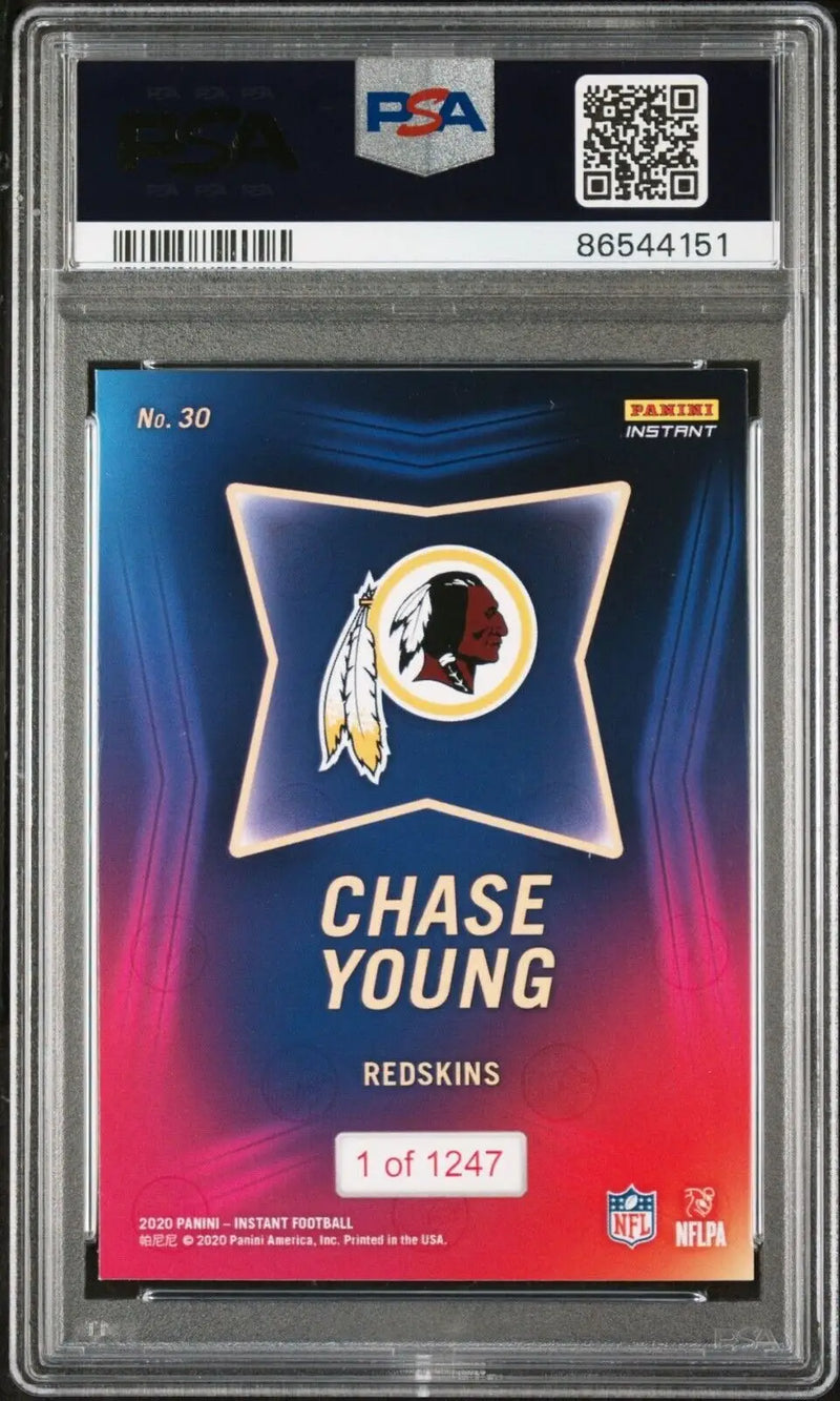 Chase Young 2020 Panini NFL Instant Draft Night #30 Rookie Card PSA 9 Mint - Football Card Single