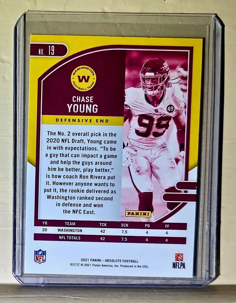 Chase Young 2021 Panini NFL Absolute #19 Card Washington Football Team - Football Card Single