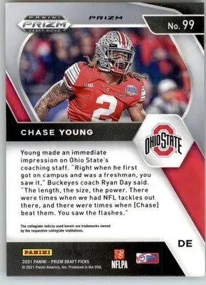 Chase Young 2021 Panini Prizm Draft Picks Collegiate #99 Red White Blue - Football Card Single