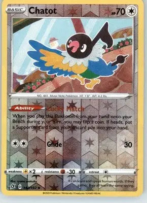 Chatot - SWSH02: Rebel Clash - 142/192 - Reverse Holo LP - Pokémon Card Single