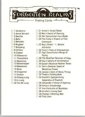 Checklist: 1-40 - 1992 TSR Advanced Dungeons & Dragons - #118 - Non_sport - Non-Sports Card Single