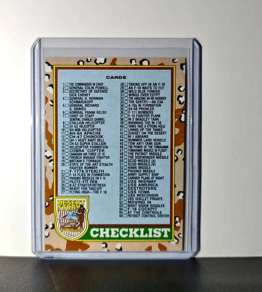 Checklist: 1–88 1991 Topps Desert Storm #88 Card