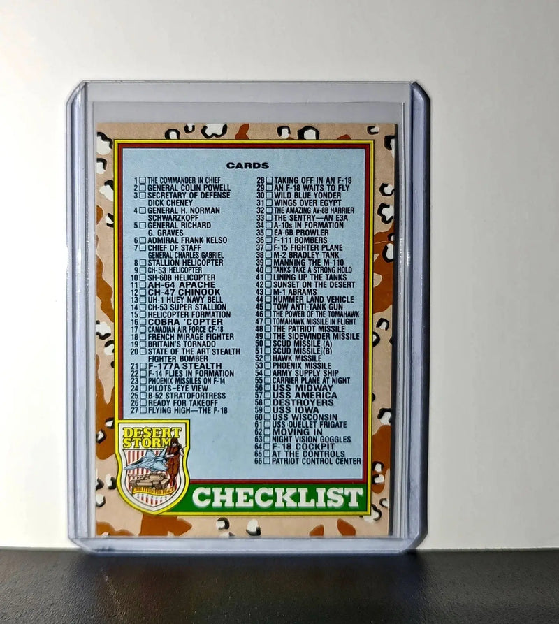 Checklist: 1–88 1991 Topps Desert Storm #88 Card